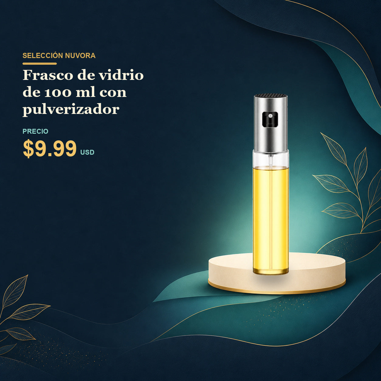 Frasco de vidrio de 100 ml con pulverizador - $9.99
