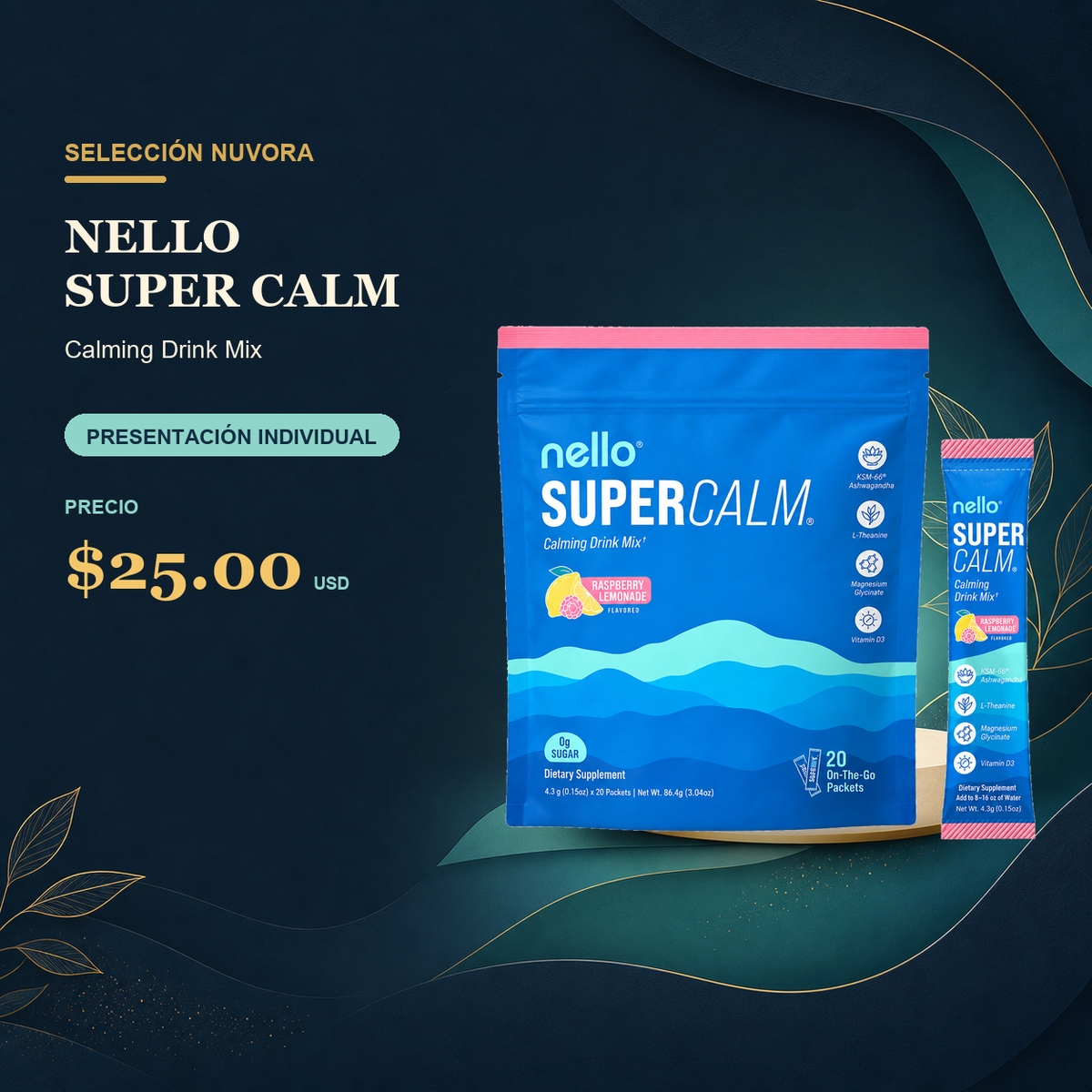 Nello SuperCalm Raspberry Lemonade — 20 sobres
