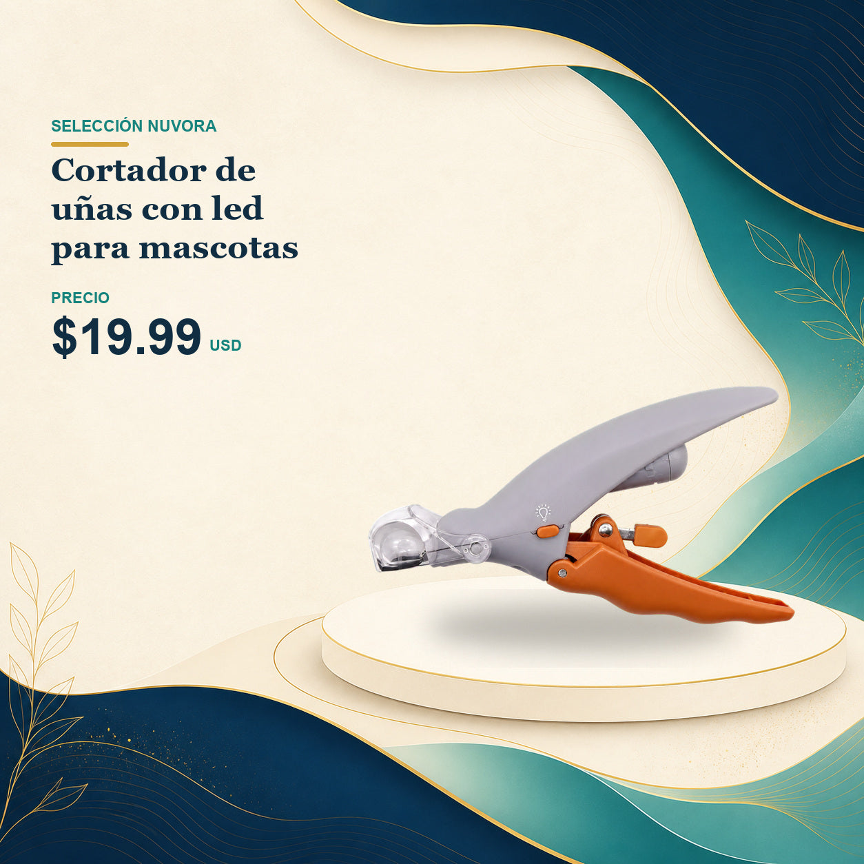 Cortador de uñas con led para mascotas - $19.99